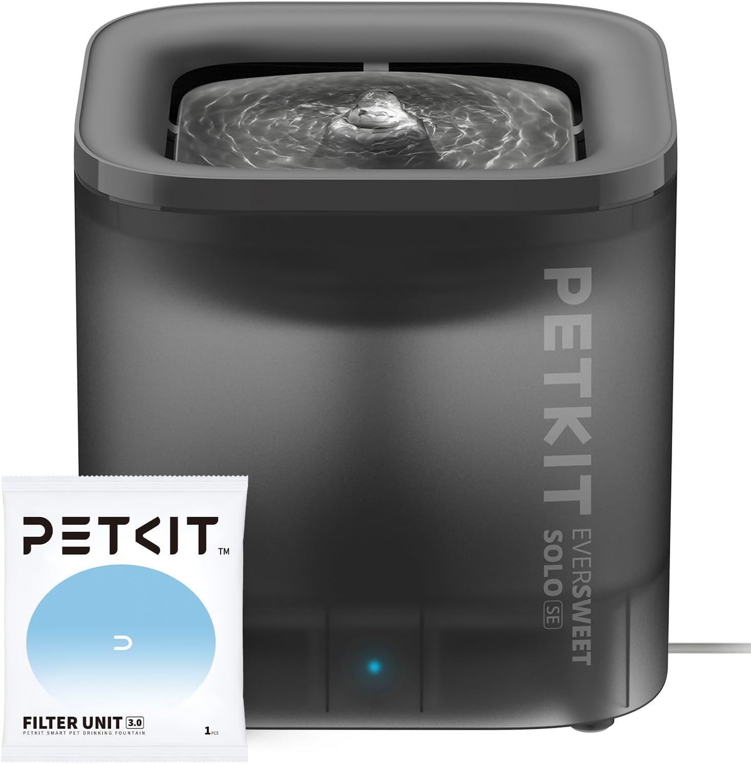 Fuente de Agua para Gatos PETKIT 1.85L – Bebedero Automático Inalámbrico Ultra Silencioso con Filtro, Diseño Desmontable y Fácil Limpieza - Negro